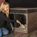 Pet Gear Pro Pawty for Cats with littertraX Mat, Put an end to Scattered Litter, Foldable, Easy Clean, Litterbox not Included, Chocolate