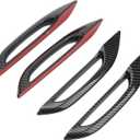 Qiilu Door Handle Cover Carbon Fiber Abs 4Pcs Car Anti Freezing Replacement for Y