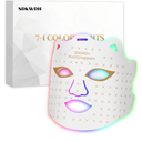 Red Light Mask for Face, 7-1 Colors Facial Care Mask, 850nm Infrared & Red Light Masks, Ergonomic Design for Home & Travel, White