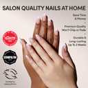 Glamnetic Press On Nails - MaDamn | French Tip UV Finish Short Pointed Almond Fake Nails, Salon Quality Semi-Transparent Nails in 12 Sizes - 24 Nail Kit with Glue