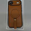 for iPhone Air Leather Case with Stand, Anti-Slip Grip Ring, Fits for MagSafe (Brown, IP Air-6.5inch)
