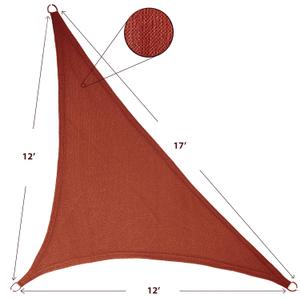 12' x 12' x 17' Right Triangle Sun Shade Sail Canopy (Terracotta) - UV Block for Patio and Outdoor