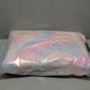 Amdrebio Rainbow Fluffy Round Rug 4Ft Kids Rugs for Girls Bedroom, Unicorn Room Decor, Colorful Pastel Shag Carpet for Preppy Dorm, Soft Cute Fuzzy Kawaii Circle Area Rugs for Baby Nursery, Playroom