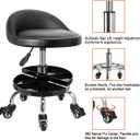 JOSTZHXIN Garage Mechanic Stool Chair Rolling Shop Chair, Height Adjustable Garage Shop Seat, Low Stools with Storage Tray, Rolling Stool for Salon SPA Tattoo (Style 2)