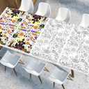 AKEROCK Halloween Coloring Tablecloth Decorations, Halloween Crafts for Kids - Games, Activities, Poster, Gifts, Party Favors for Family or Classroom - 118 x 54 Inches