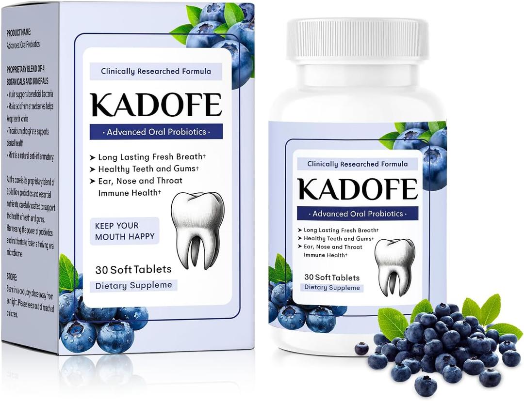 Oral Probiotics for Teeth and Gums & Fresh Breath - Gum Restore & Bad Breath Treatment for Adults |3.5 Billion Advanced Oral Probiotics for Bad Breath, Chewable 30 Tablets (Blueberry-1pcs)