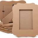 Juvale 6-Pack Unfinished Wood Picture Frames, Holds 4x6 Inch Photos, Wooden Photo Frame for DIY Crafts, Classroom Art Projects, Desk, Home, Office Decor (7.5x9x6.4 In)