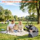 Pet Stroller with Removable Carrier, 35lbs Capacity - One-Click Foldable Dog Stroller, Cat Carrier & All-Terrain Wheels, Compact Travel Pet Stroller for Small to Medium Pets-Gray