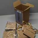 Yeaqee 50 Pcs Mini Metallic Gift Bags with Handles 4x4.75x2.25'' Tiny Thank You Favor Bag with Tag for Women's Day St. Patrick's Wedding Spring Easter Welcome Baby Shower Birthday (Kraft, Gold)