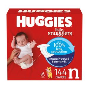 Huggies Size Newborn Diapers, Little Snugglers Baby Diapers, Size Newborn (up to 10 lbs), 144 Count