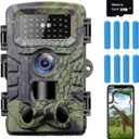 Trail Camera, 52MP 2.7K Game Camera with Low Glow Night Vision, 0.1s Trigger Speed 120 Wide-Angle Motion Activated IP66 Waterproo with 32GB SD Card