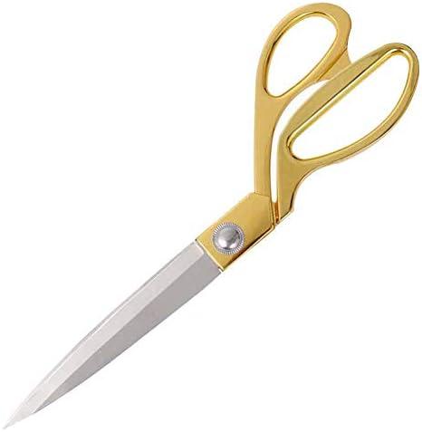 SUNLAND Professional Stainless Steel Heavy Duty Tailor Scissors (10,5 inch, Gold)