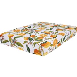 hyha Printed Couch Cushion Covers, Floral Sofa Covers Washable for 2 Cushion Couch, Stretch Pattern Outdoor Cushion Covers for Patio Furniture with Elastic Bottom(Medium, Lemon) (Orange)