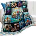 Octopus Blanket Octopus Decor Throw Blanket Super Soft Flannel Lightweight Fluffy Plush Fuzzy Fleece Ocean Blanket Gifts for Woman Girl Kids Boys for Bed Sofa Bedding 40"X50"