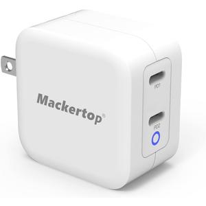 40W Dual-Port USB C Charger - Charge Two Devices Simultaneously, 20W Per Port, Compact and Safe - Compatible with iPhone 14/13/12, iPad, Samsung Galaxy, Google Pixel, AirPods Pro, and More