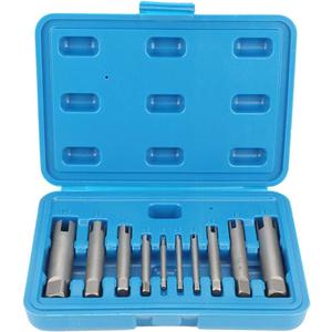 10 Pcs Tap Extractor Set Broken Head Screw Remover Steel Screw Remover Tool 3 Types