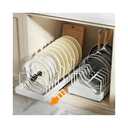 Kelvora 2Pack Expandable Under Cabinet Organizer Rack with 20 Adjustable Dividers for Pots, Pans, Lids & Bakeware, Kitchen Storage Holder for Cabinet Door, Fits Cutting Boards, White