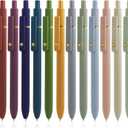 UIXJODO Gel Pens, 12 Pcs Black Ink Pens for Women, 0.5mm Fine Point Smooth Writing Pens, High-End Series Retractable Pens for Journaling Note Taking (12 Pcs Gold Morandi and Vintage)