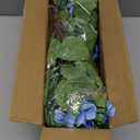 FOTEEWL 16 Bundles Artificial Hydrangea Flowers for Outdoor Decor, Realistic Faux Silk Bouquets Sun-Resistant Fake Plants for Front Door Balcony Farmhouse Garden Home Spring Summer Decor (Blue)