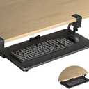 XINLEI Keyboard Tray Under Desk Large C-Clamp 25.6” (30” Including Clamps) x 11.8” Slide-Out Platform Computer Drawer Pull Out Keyboard & Mouse Tray Black DSF4