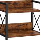 Giikin Countertop Shelf Organizer, 2 Tier Kitchen Spice Rack for Countertop, Wood Coffee Counter Shelf Organizer for Home (Brown, S)