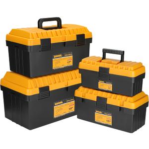 Toolbox Set (13 "15" 17 "19", 4 pieces) - Toolbox Storage Manager with Removable Tray, Suitable for DIY, Home Repair, Garage, RV, Student Use, Compact and Portable