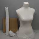 Mannequin Torso Dress Form 40.55-73.23 Inch Height Adjustable Female Model Display Mannequin Body with Metal Bracket and Rectangular Base for Sewing Dressmakers Dress Jewelry Display, Beige