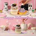 Meanplan 60 Pcs Halloween Paper Plates Pink Ghost Dessert Plates 7.9" Boo Ghost Dessert Disposable Dish for Halloween Spooky Party Tableware Birthday Baby Shower Party Supplies