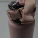 Enerbone 32 oz Insulated Water Bottle, Stainless Steel Bottle with Carrying Strap, Double-Wall Vacuum Insulation Design, Leakproof Sports Bottle with Straw, Keep Drinks Cold or Hot for Hours (Cotton)