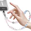 MAGEASY Beaded Phone Charm for Women - Cell Phone Wrist Strap with Teather Tab, Designed for iPhone & Android Phones, Keychain, Camera - Bear Bliss with Lobster Hooks (Double Hooks)