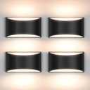 Aiilsmp 4 Pack Black Modern LED Wall Sconce Hardwired Indoor Wall Lights Up and Down Wall Mount Light Fixture for Living Room Bedroom Corridor Hallway Conservatory Warm White 3000K(with G9 Bulbs)