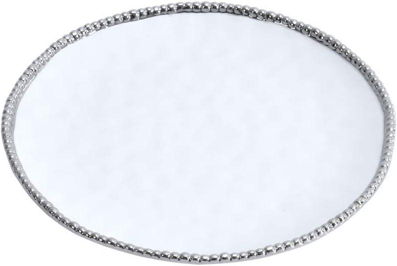 Pampa Bay Porcelain Round Dinner Plate White with Silver Trim (1)