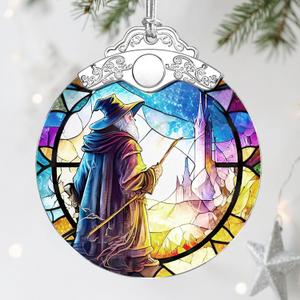 Stained Glass Ornament, Christmas Ornaments, Christmas Decorations for Tree, Holiday Decor, Holiday Party Gifts, Gift Ideas & Xmas Gift - Witch