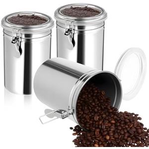 EupHHonycs 2 Pack Stainless Steel Canister Set Kitchen Airtight 62 oz Container Sets with Lids and Clamp Metal Containers for Coffee Sugar Flour Tea Spice