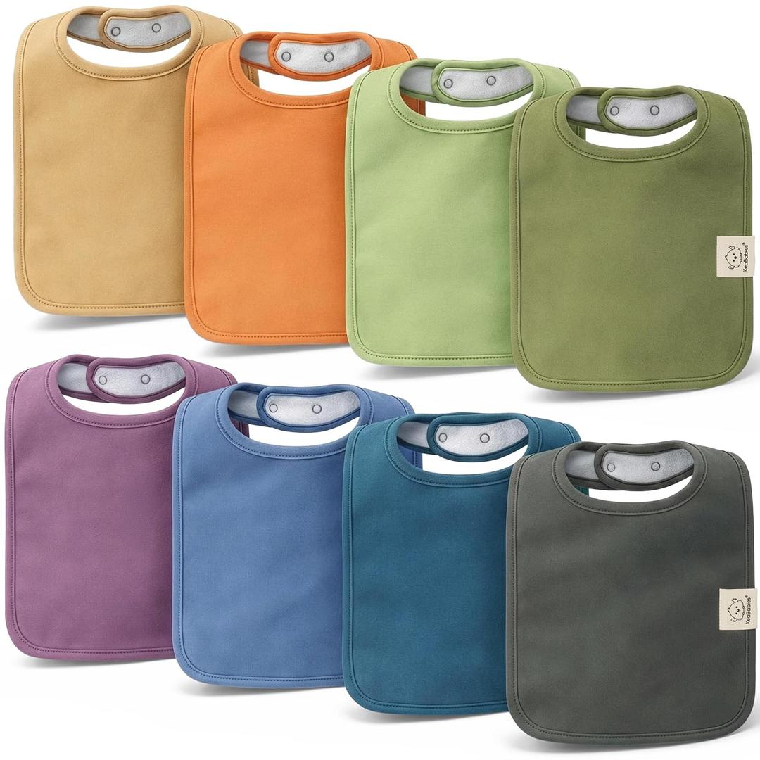 KeaBabies 8-Pack Organic Baby Bibs for Boys, Girls - Super Absorbent Cotton Drool Bibs for Baby Girl & Boy, Teething Toddler, Drooling Newborn, Ultra Soft & Machine Washable (Cruise)