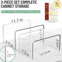 Clear Cabinet Organizer, Shelf Organizer Set of 2 for Kitchen Pantry Organizers and Storage, Display Cabinet Shelf Room Decor Countertop Desk Shelves, Patented Spice Organization for Cabinet