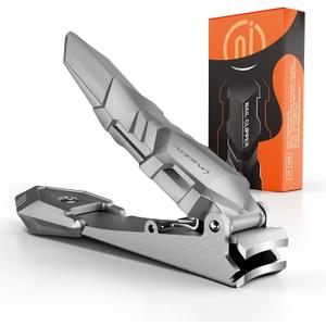 Nail Clippers for Men with Catcher, Sharp Nail Clippers of No Splash Self-Collecting, Stainless Steel Heavy Duty Toenail Clippers for Fingernail and Toenails,Nail Cutter for Seniors Adults Women