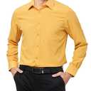 Men's Long Sleeve Dress Shirts Regular Fit and Wrinkle Free Stretch Buttown Down Shirt with Pocket, Medium