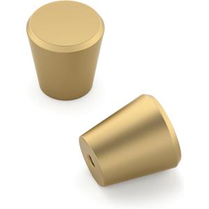 homdiy 5 Pack Brushed Brass Cabinet Knobs Gold Dresser Drawer Round Knobs for Kitchen Cabinet Hardware (Matte Gold)