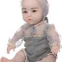 18.5inch Silicone Reborn Baby Dolls Full Body Silicone Real Newborn Baby Doll with Skeleton Can Drink and Wet Not Vinyl Birthday Gifts for Kids (Nude,No Hair-with Skeleton)