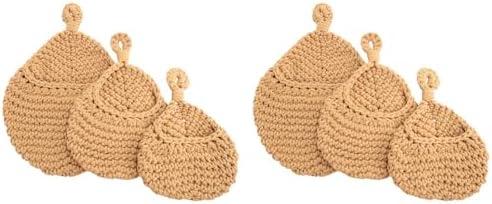 Cwmiibili Only 3Pcs Boho Hanging Basket, Wall Hanging Fruit Basket for Storage, Vegetable Keeper for Potato, Onion Garlic