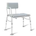 Medline Padded Transfer Bench for Bathtub and Shower, Height Adjustable, Slip-Resistant Legs, Rust-Resistant, Side Arm & Back Rest for Extra Support, 400 lb. Weight Capacity, Tool-Free Assembly