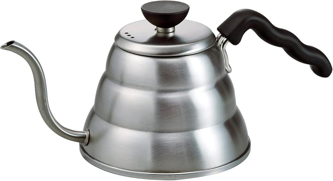 Hario V60 "Buono" Drip Kettle Stovetop Gooseneck Coffee Kettle 1.0L, Stainless Steel,Silver