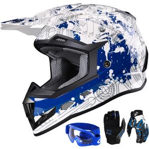 GLX GX623 Youth ATV/Dirt Bike Helmet Combo - Modern, Large - DOT