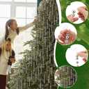 Silver 50 Set Christmas Beads Ornaments Christmas Tree Decorations Xmas Hanging Plastic Teardrop with Hooks for Centerpieces Home Decor for Xmas Tree Party Supplies Chandelier Decorations