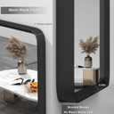20x30 Inch Black Matte Framed Mirror for Bathroom, Rounded Rectangle Bathroom Vanity Mirror for Wall, Anti-Rust, Shatterproof (Horizontal/Vertical)