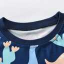 DDSOL Pajamas Set Toddler Girls Pjs Summer 2 Piece Sleepwear Dinosaur Kids Short Jammies Navy Blue 7 Years (Blue)