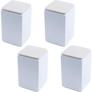 4" Self Adhesive Bed and Furniture Risers,Steel Bed Riser to Heavy Furniture or Beds Self-Adhesive Chair Table Risers,Square White