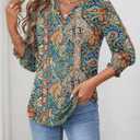2 x LOMON Women's 2026 Fashion Tops 3/4 Length Sleeve Business Casual Blouses Summer Tees Shirts S-4X