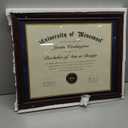 16x20 Diploma Frames 14x17 with Blue Mat, Fits Degree Certificate Document, 20 x 16 Cherry Red Frame with Tempered Glass Panel for Wall Mounting